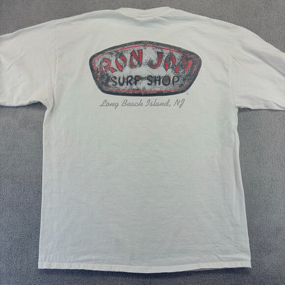 Ron Jon Surf Shop Shirt Mens Large White Long Sleeve Long Beach Island, NJ Ocean - Picture 2 of 8